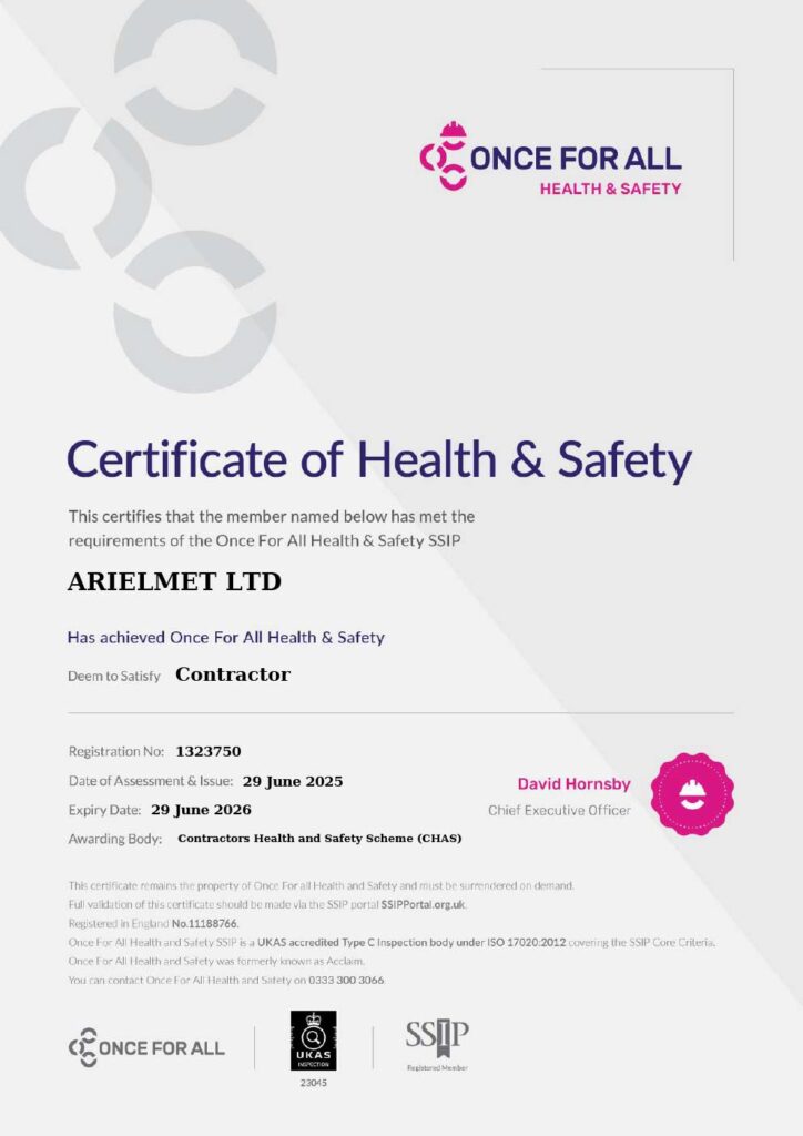 ONCE FOR ALL Certified Health And Safety